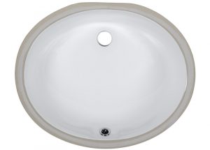 Bathroom Sink White 17-inch Oval